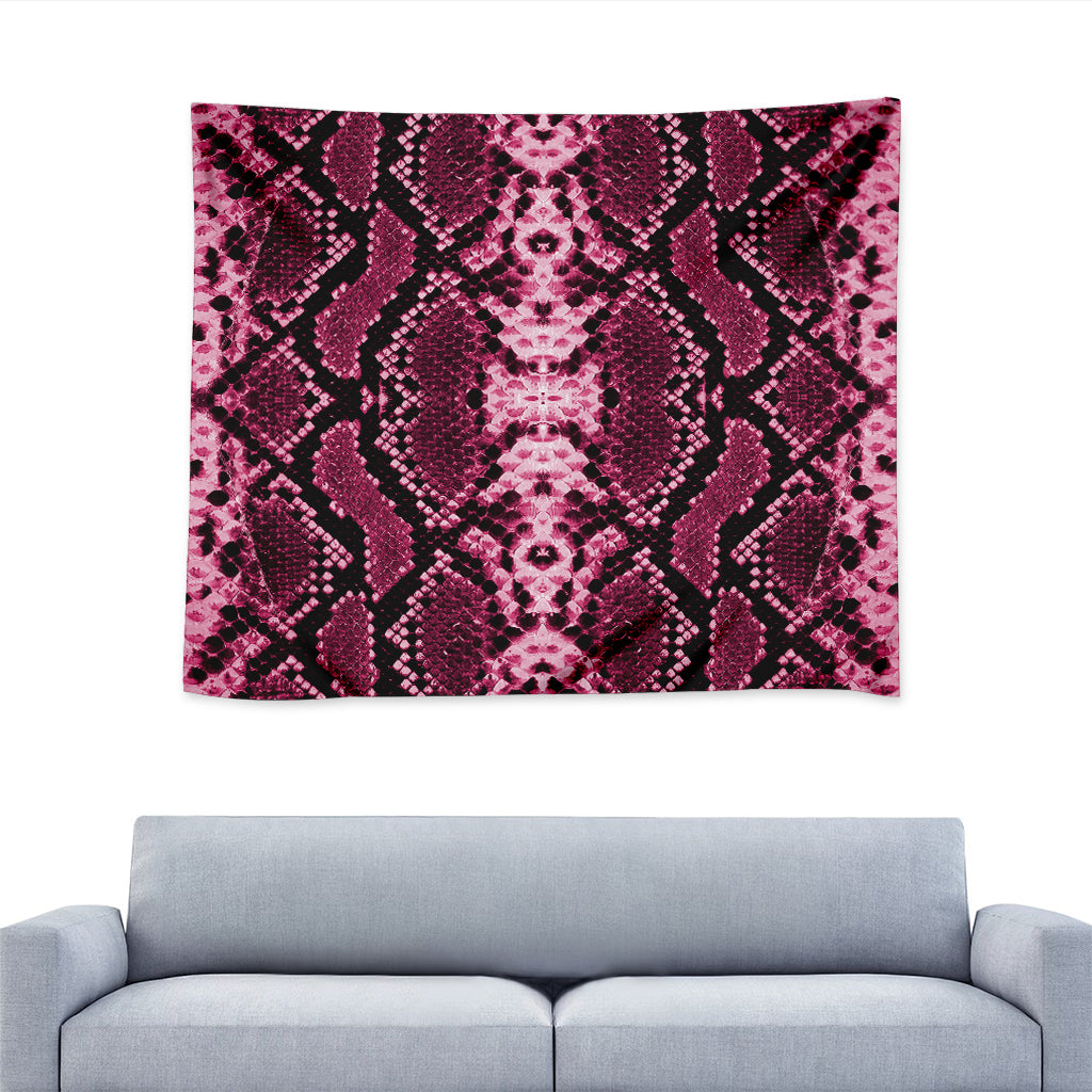 Pink Python Snakeskin Print Tapestry