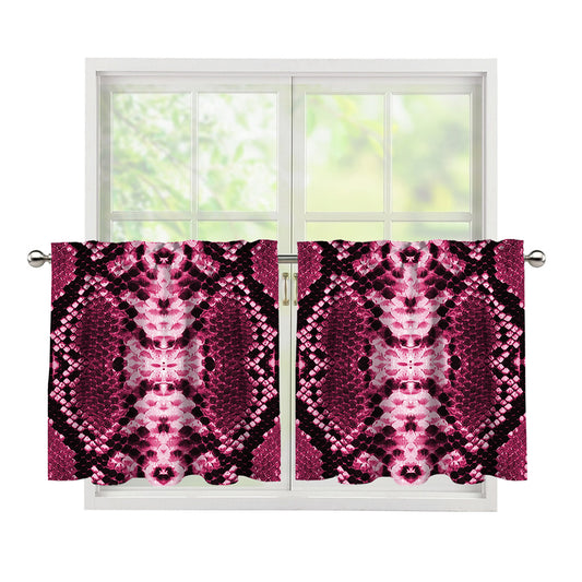 Pink Python Snakeskin Print Tier Curtains