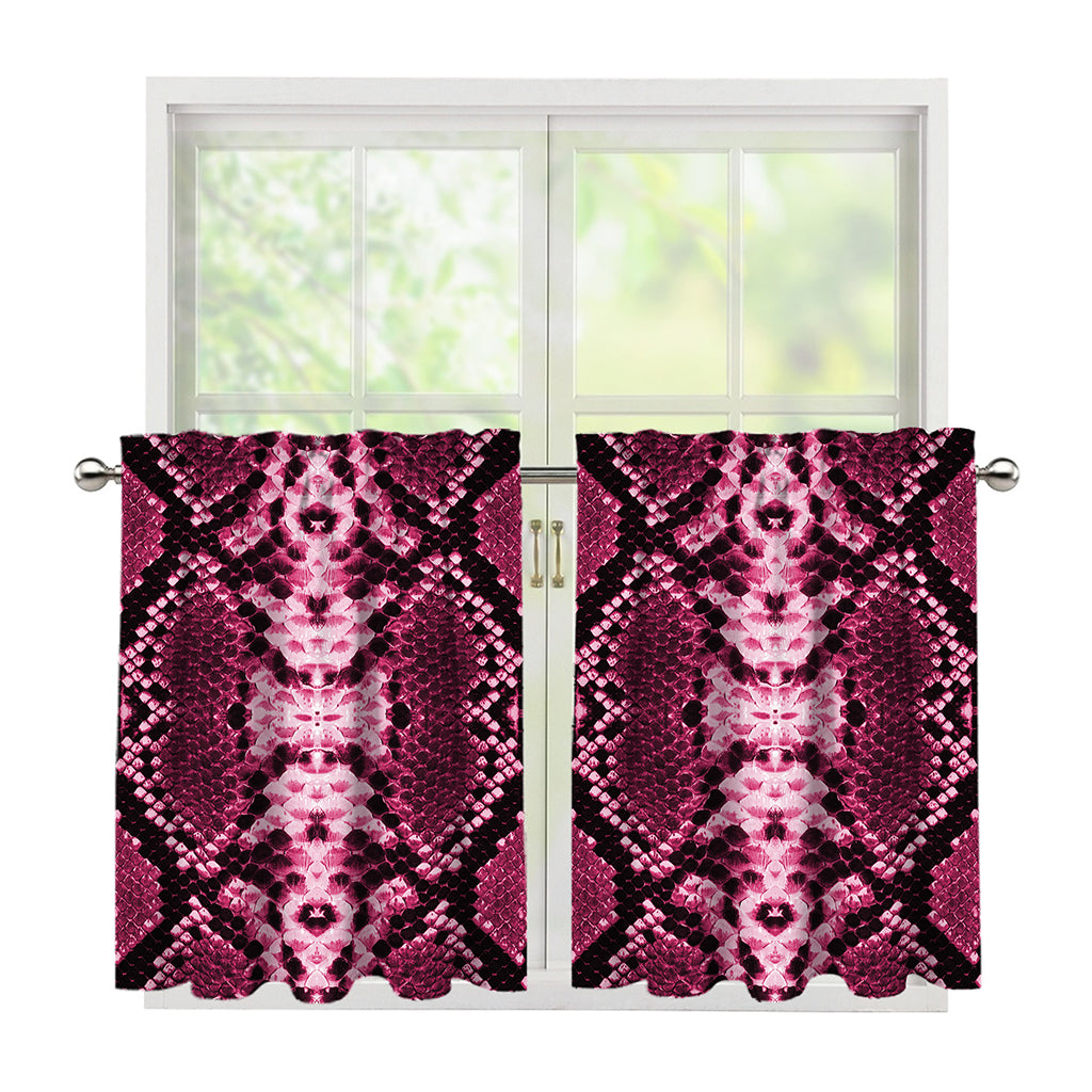 Pink Python Snakeskin Print Tier Curtains