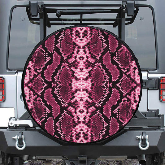 Pink Python Snakeskin Print Tire Cover