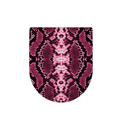 Pink Python Snakeskin Print Toilet Lid Cover