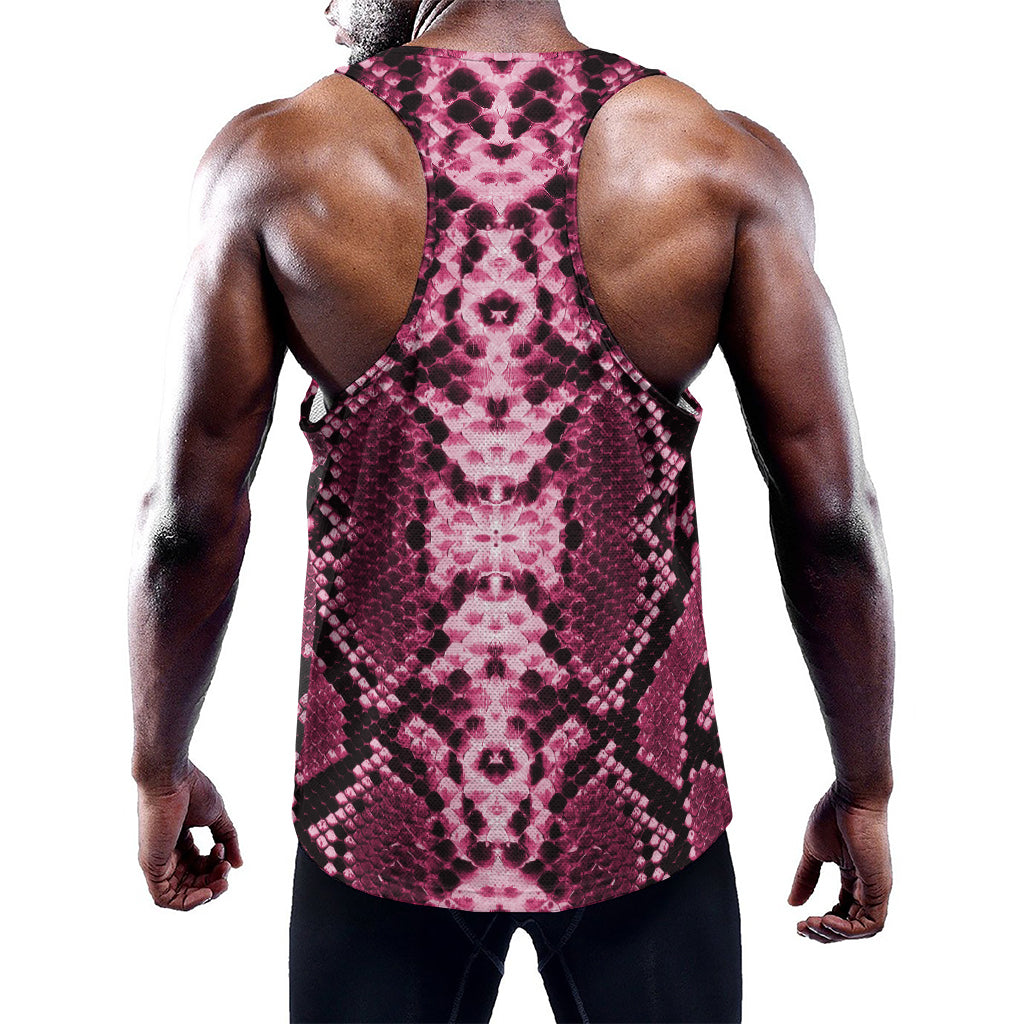 Pink Python Snakeskin Print Training Tank Top