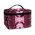 Pink Python Snakeskin Print Travel Makeup Bag