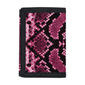 Pink Python Snakeskin Print Trifold Wallet