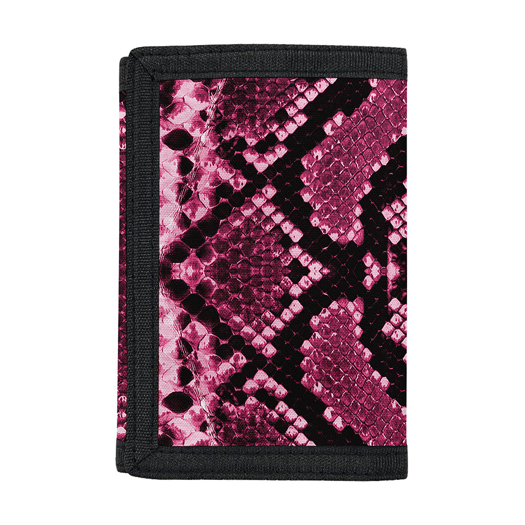 Pink Python Snakeskin Print Trifold Wallet