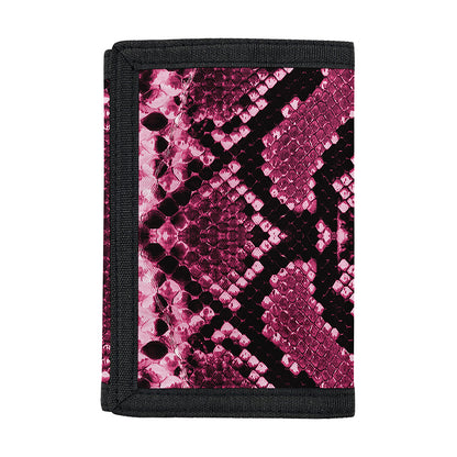 Pink Python Snakeskin Print Trifold Wallet