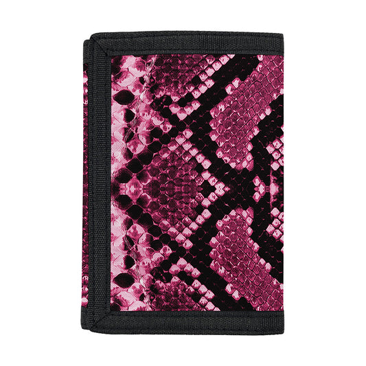 Pink Python Snakeskin Print Trifold Wallet