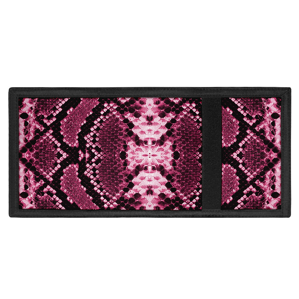Pink Python Snakeskin Print Trifold Wallet