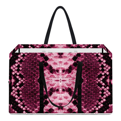 Pink Python Snakeskin Print Utility Tote Bag