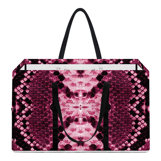Pink Python Snakeskin Print Utility Tote Bag