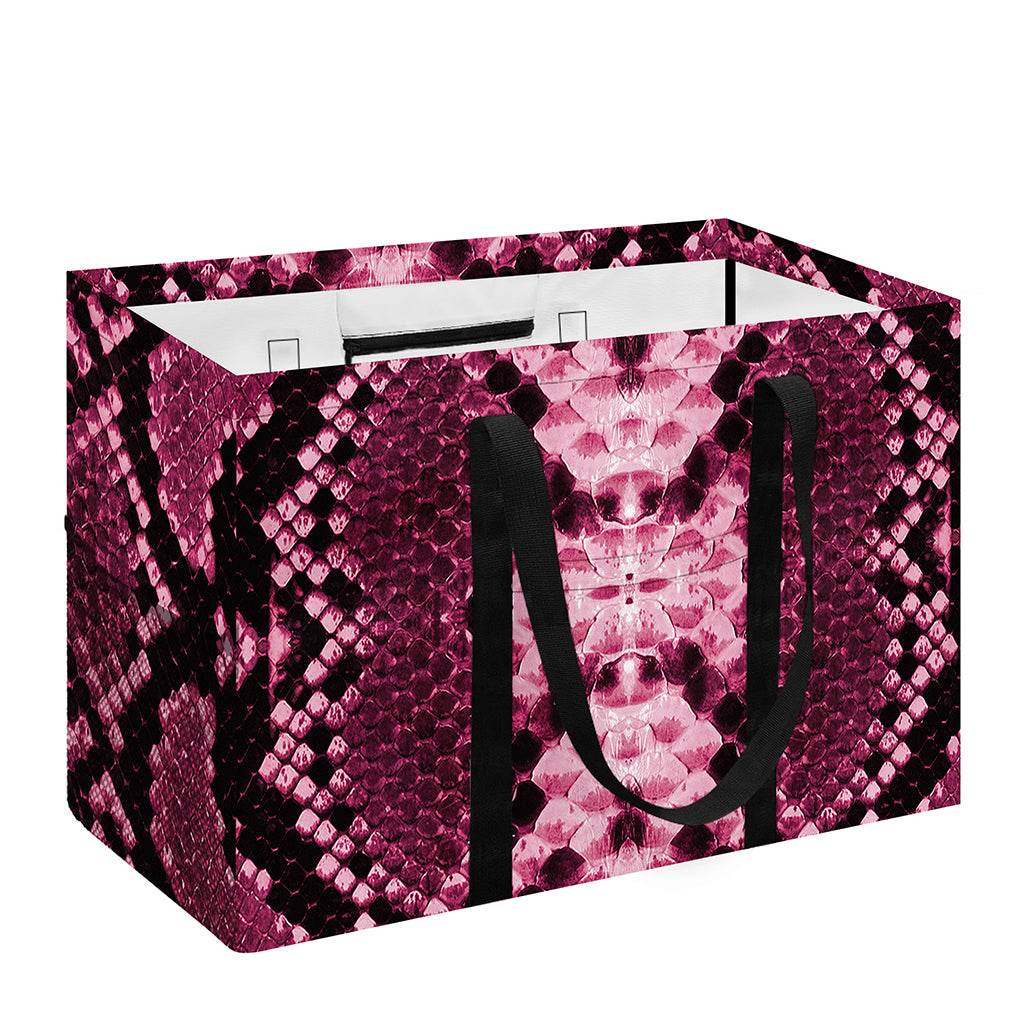 Pink Python Snakeskin Print Utility Tote Bag