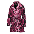 Pink Python Snakeskin Print Women's Bathrobe