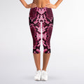 Pink Python Snakeskin Print Women's Capri Leggings
