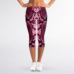 Pink Python Snakeskin Print Women's Capri Leggings