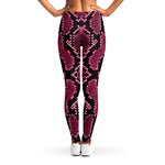 Pink Python Snakeskin Print Women's Leggings