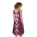 Pink Python Snakeskin Print Women's Sleeveless Dress