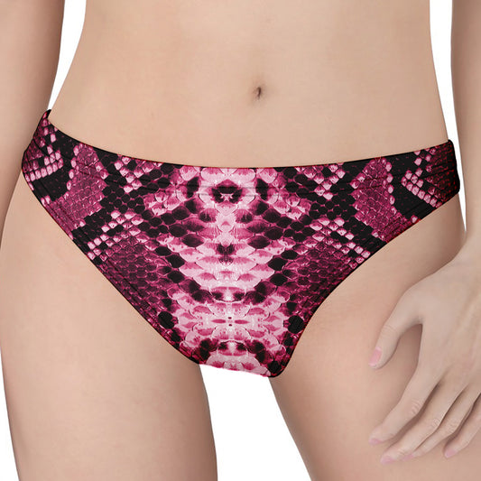 Pink Python Snakeskin Print Women's Thong