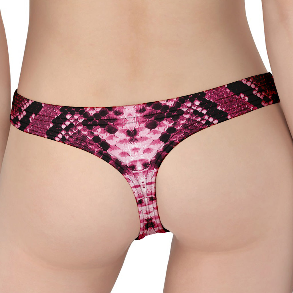 Pink Python Snakeskin Print Women's Thong