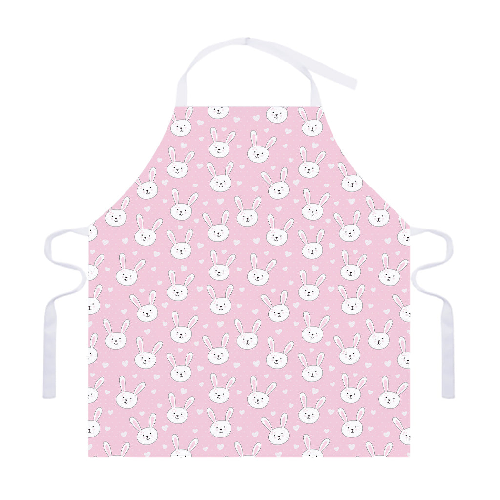 Pink Rabbit Pattern Print Adjustable Apron
