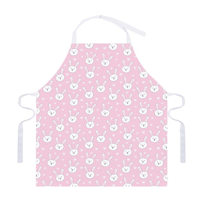 Pink Rabbit Pattern Print Adjustable Apron