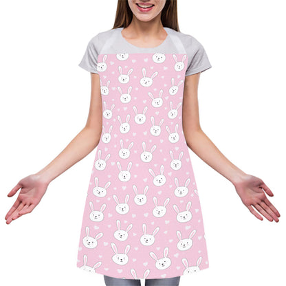 Pink Rabbit Pattern Print Adjustable Apron