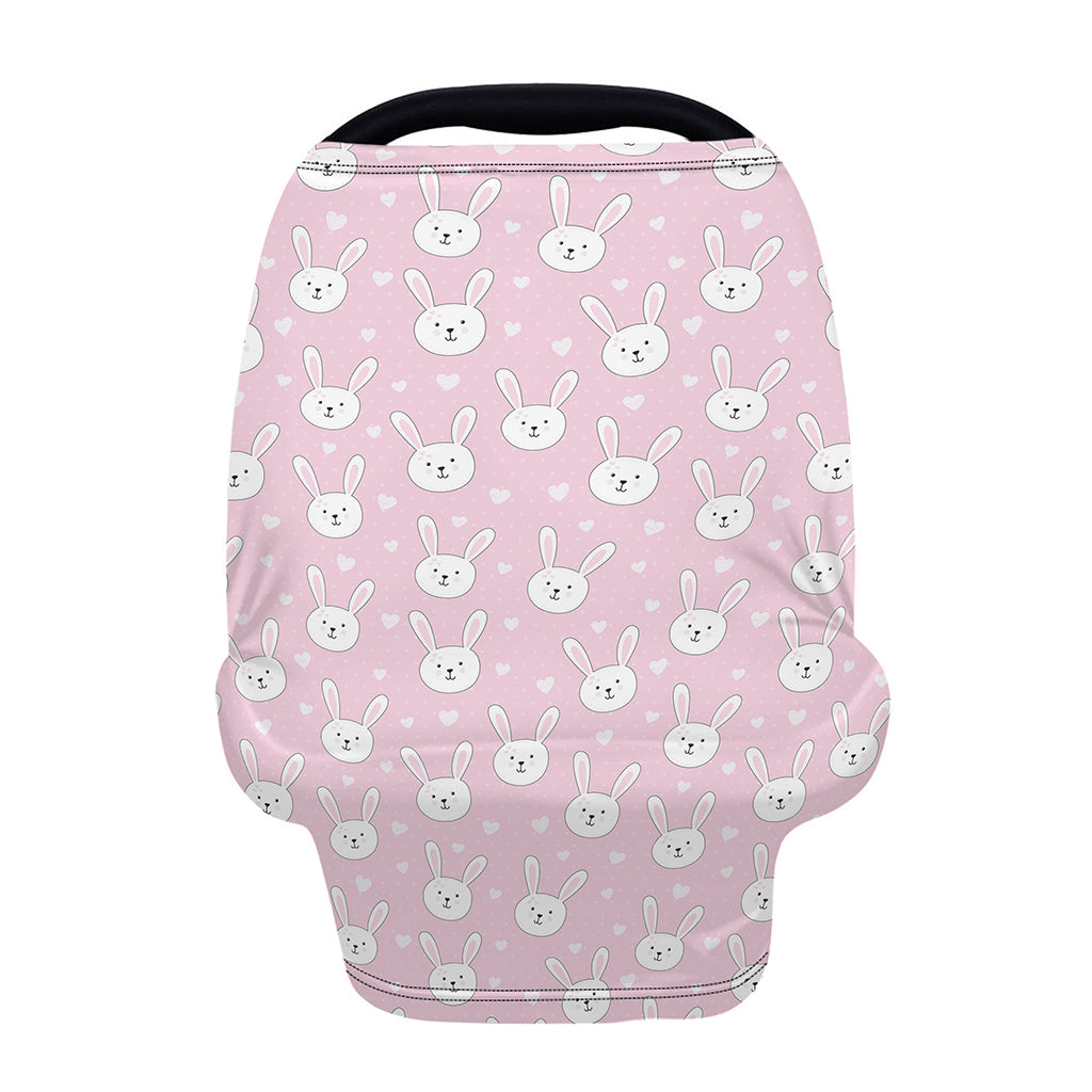 Pink Rabbit Pattern Print Baby Seat Cover