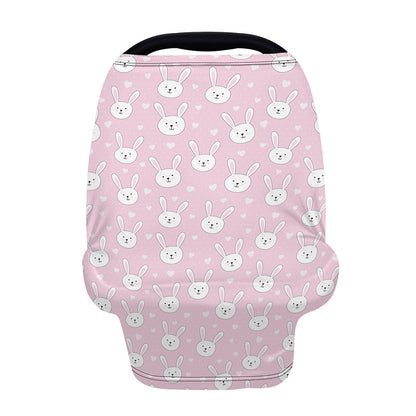 Pink Rabbit Pattern Print Baby Seat Cover