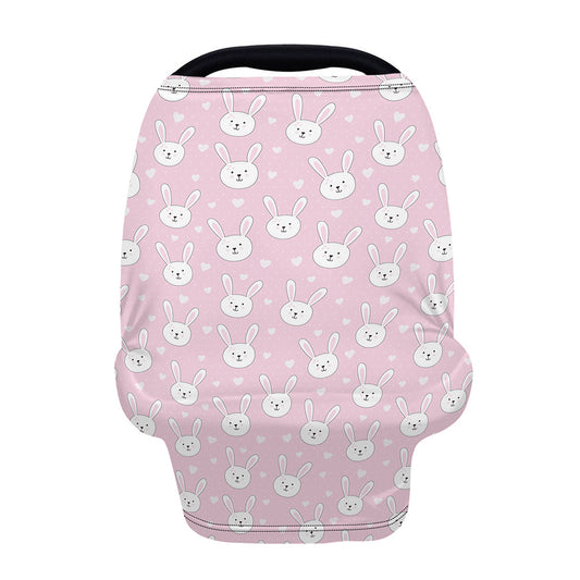 Pink Rabbit Pattern Print Baby Seat Cover