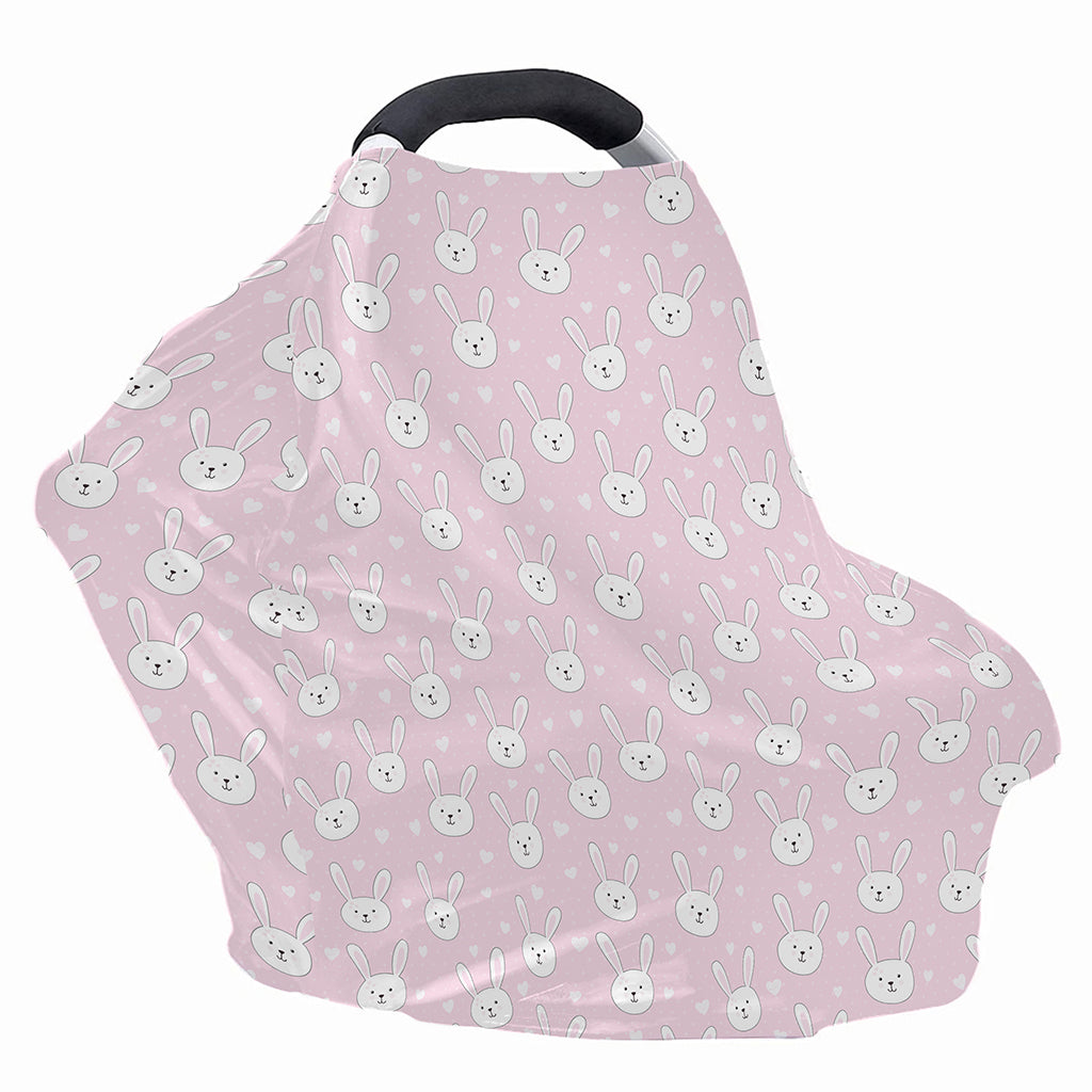 Pink Rabbit Pattern Print Baby Seat Cover