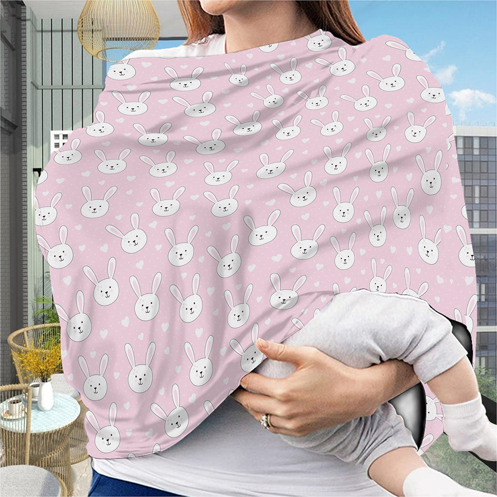 Pink Rabbit Pattern Print Baby Seat Cover