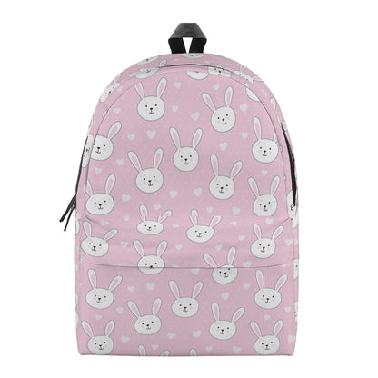 Pink Rabbit Pattern Print Backpack
