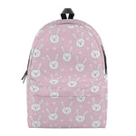 Pink Rabbit Pattern Print Backpack