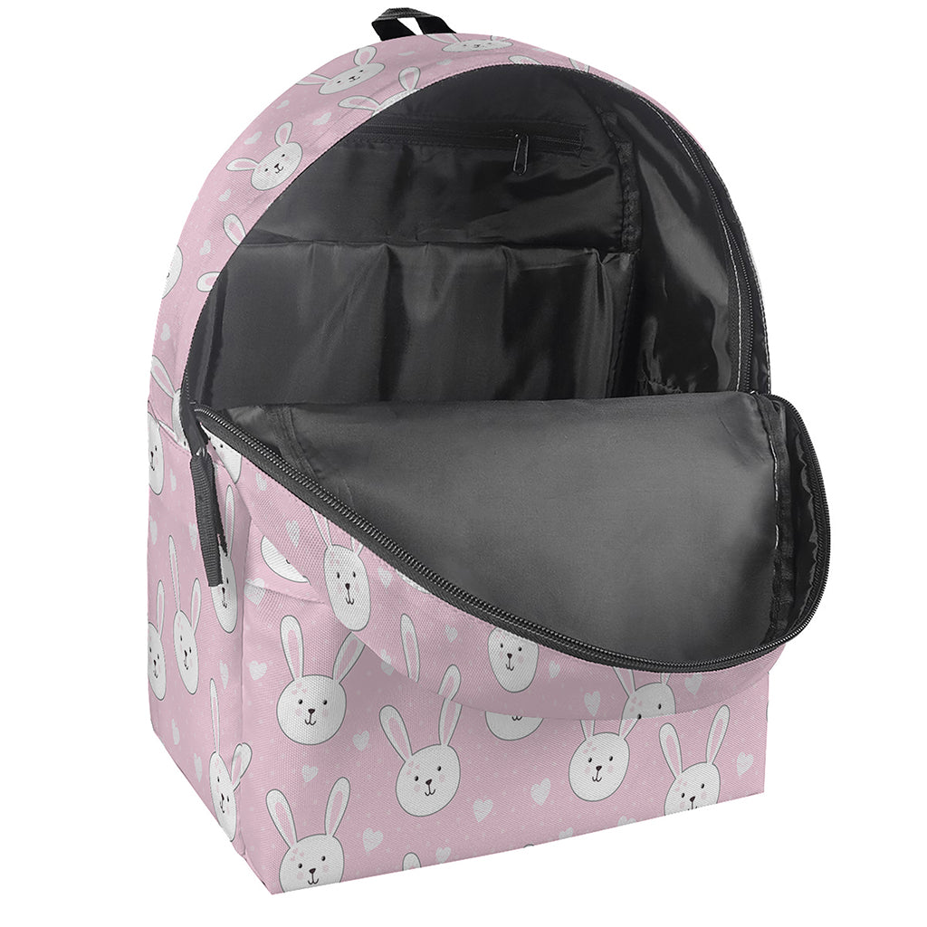 Pink Rabbit Pattern Print Backpack