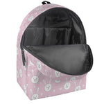 Pink Rabbit Pattern Print Backpack