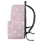 Pink Rabbit Pattern Print Backpack