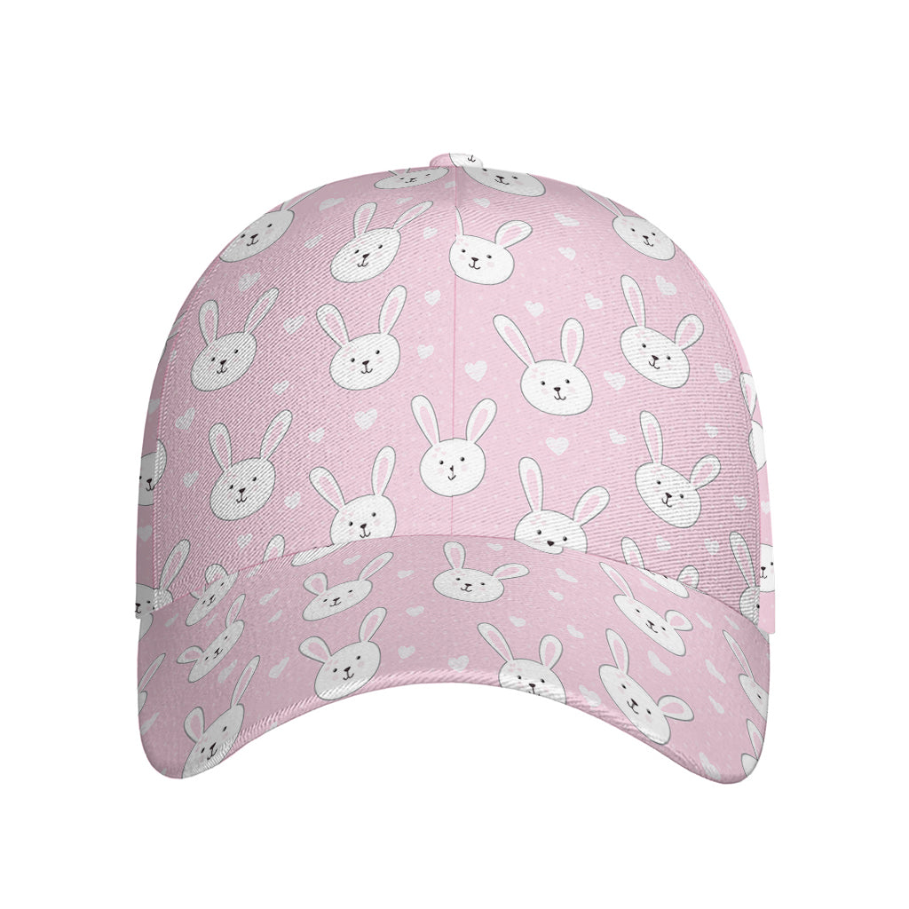 Pink Rabbit Pattern Print Baseball Cap