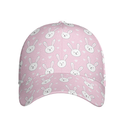 Pink Rabbit Pattern Print Baseball Cap