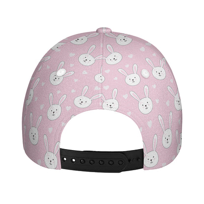 Pink Rabbit Pattern Print Baseball Cap