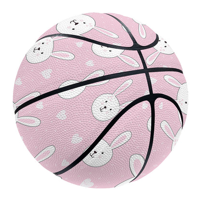 Pink Rabbit Pattern Print Basketball