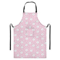 Pink Rabbit Pattern Print Bib Apron With Pocket