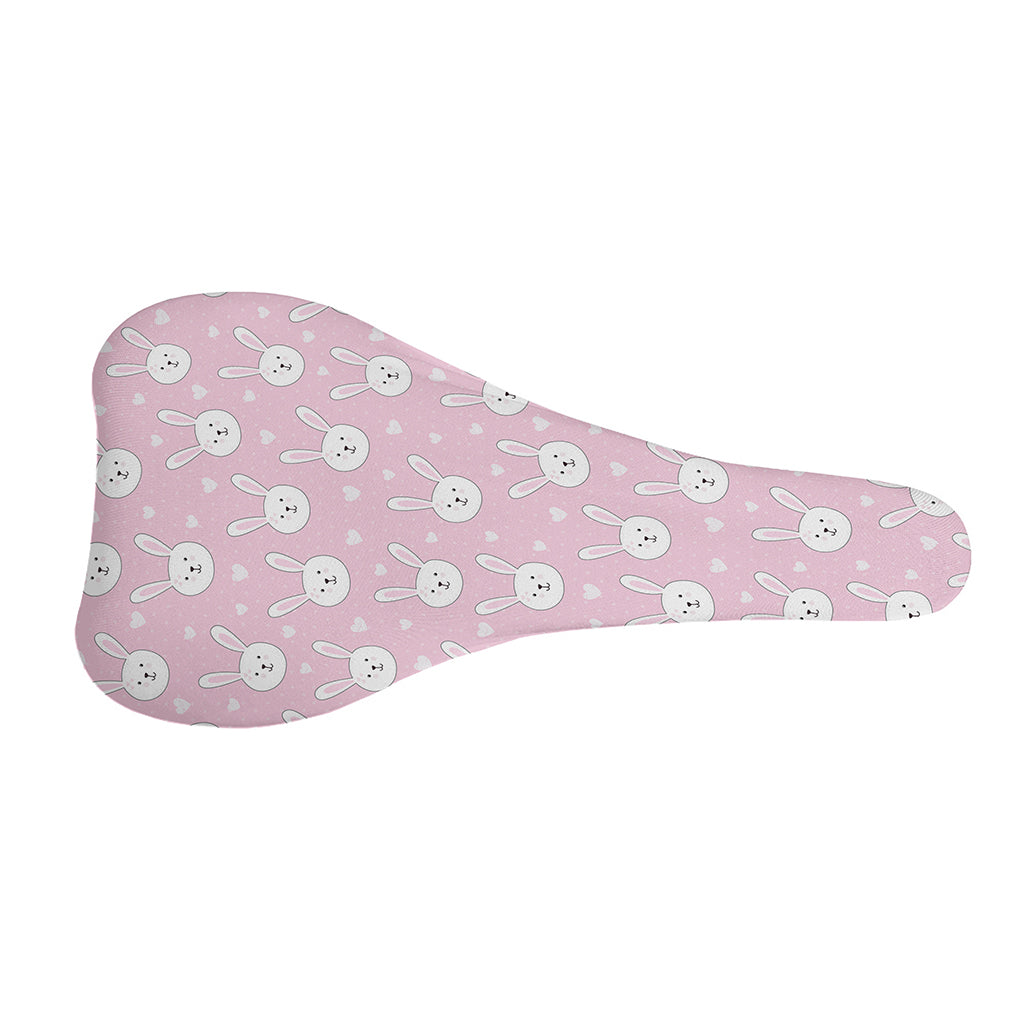 Pink Rabbit Pattern Print Bicycle Seat Cover