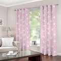 Pink Rabbit Pattern Print Dimout Grommet Curtains
