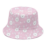Pink Rabbit Pattern Print Bucket Hat