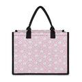 Pink Rabbit Pattern Print Canvas Tote Bag