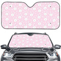 Pink Rabbit Pattern Print Car Windshield Sun Shade