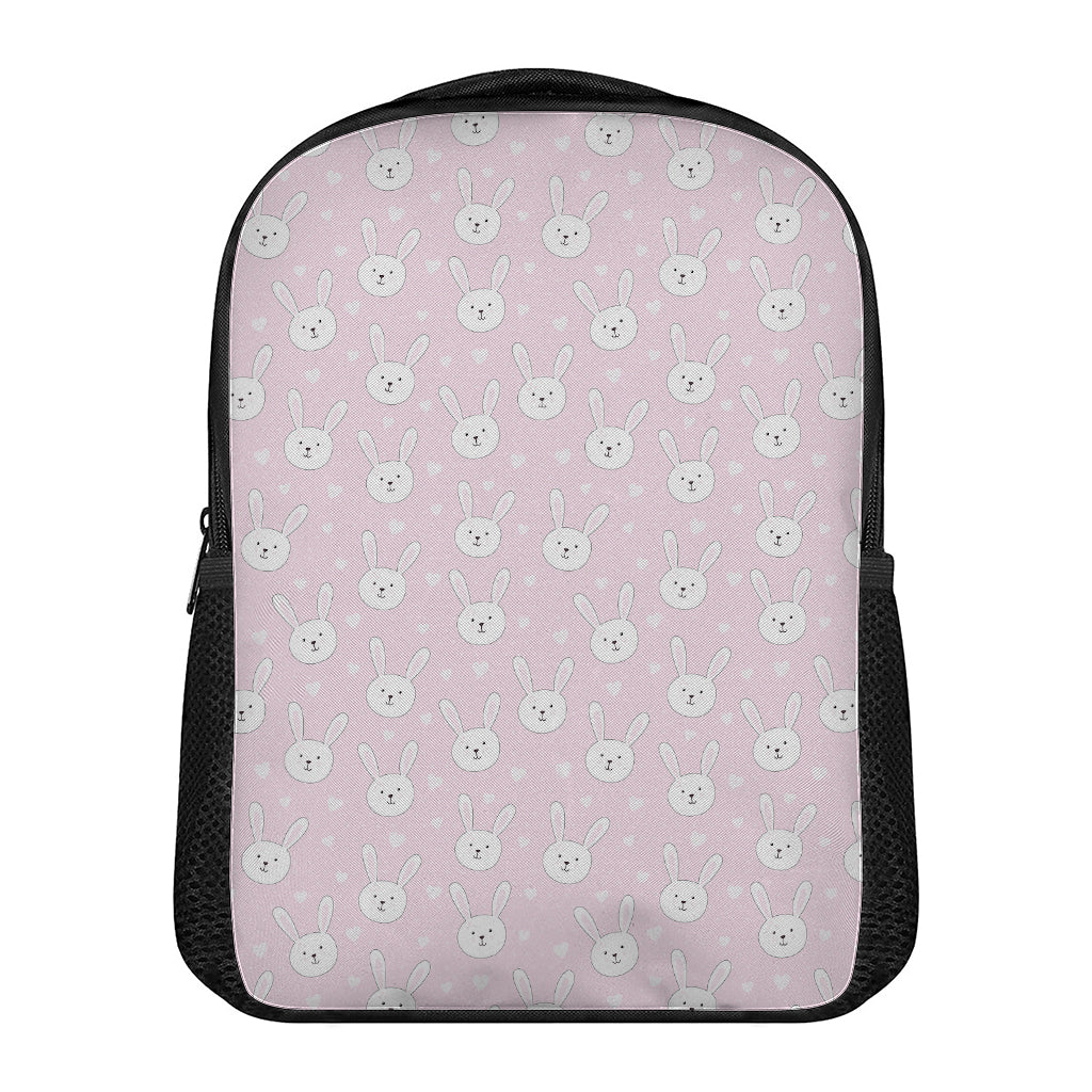 Pink Rabbit Pattern Print Casual Backpack