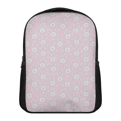 Pink Rabbit Pattern Print Casual Backpack