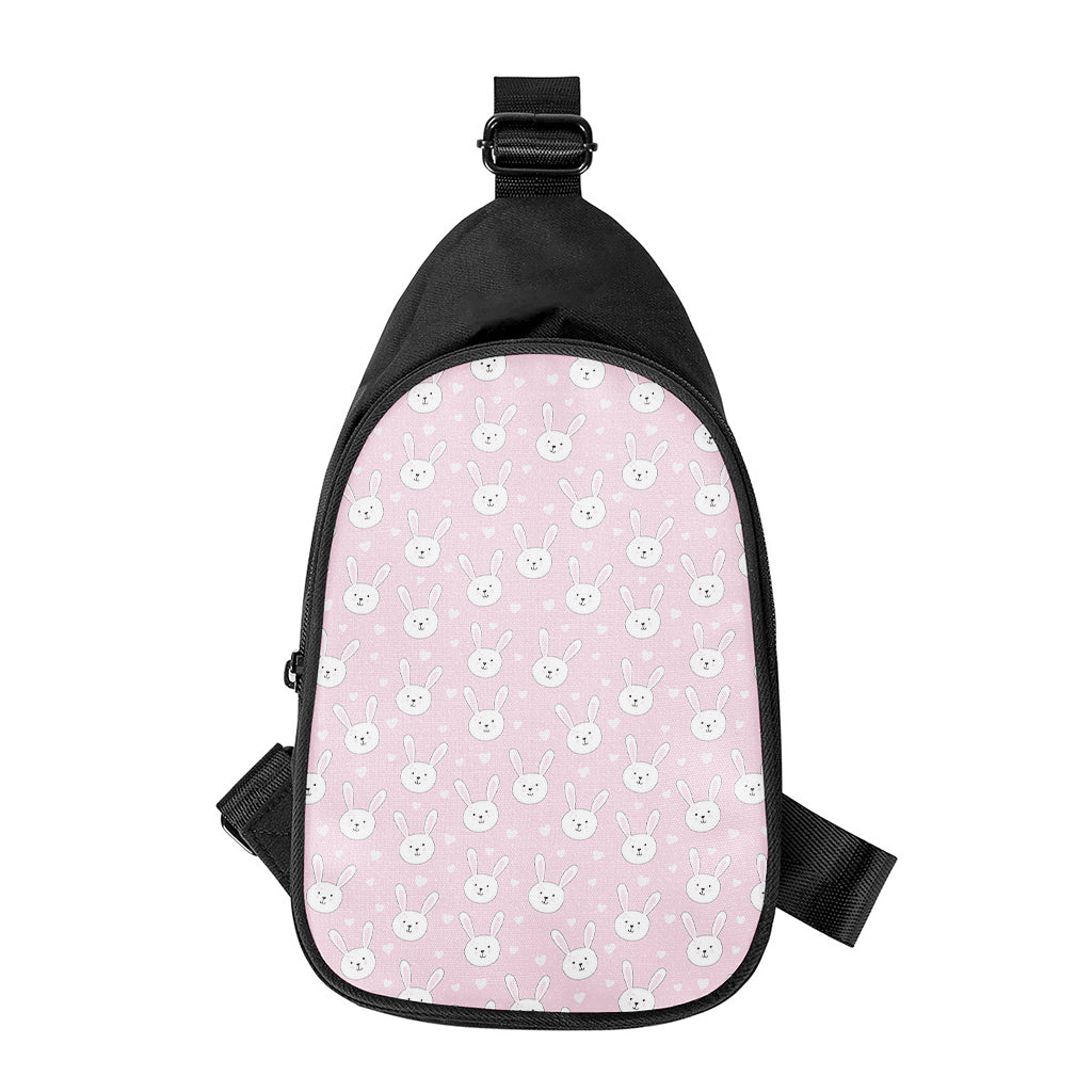 Pink Rabbit Pattern Print Chest Bag
