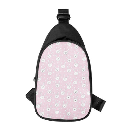 Pink Rabbit Pattern Print Chest Bag