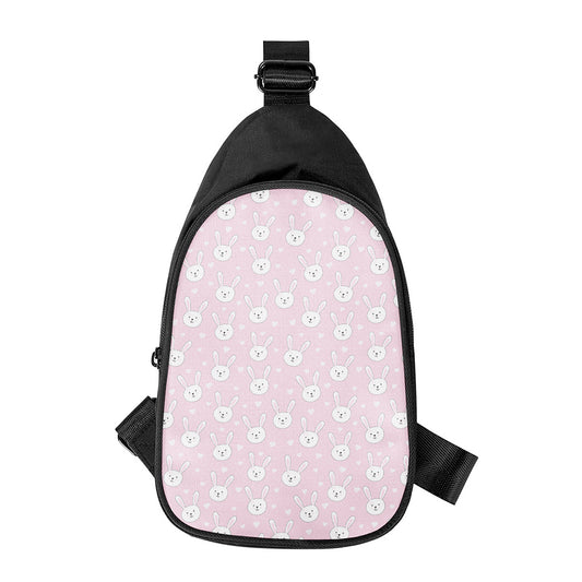 Pink Rabbit Pattern Print Chest Bag